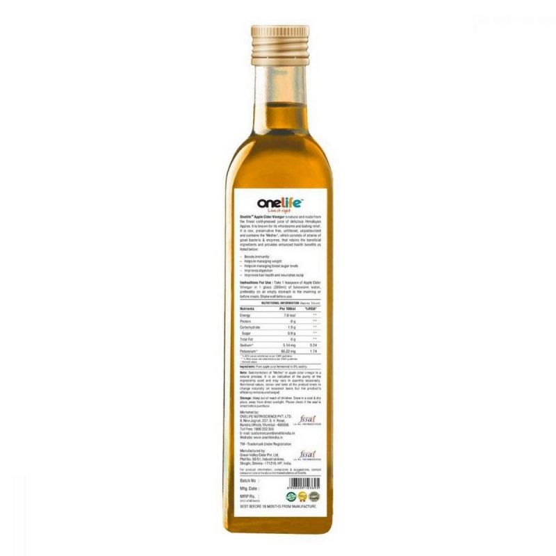 Onelife Apple Cider Vinegar 500 ml 2