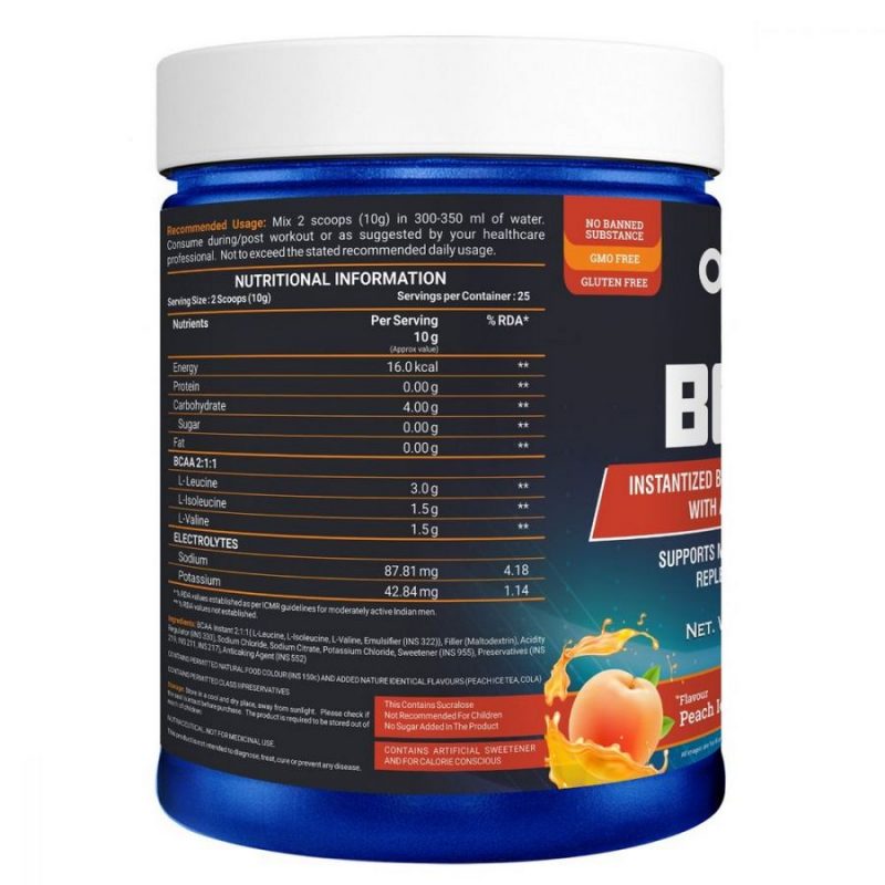 Onelife BCAA Supports Muscle Growth Recovery Replenishes Electrolytes Peach Ice Tea b