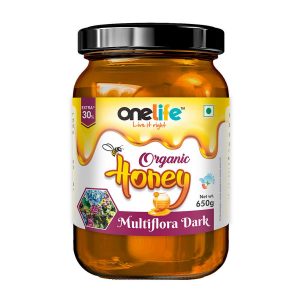 Onelife Organic Honey Multiflora Dark 650gm 1 1