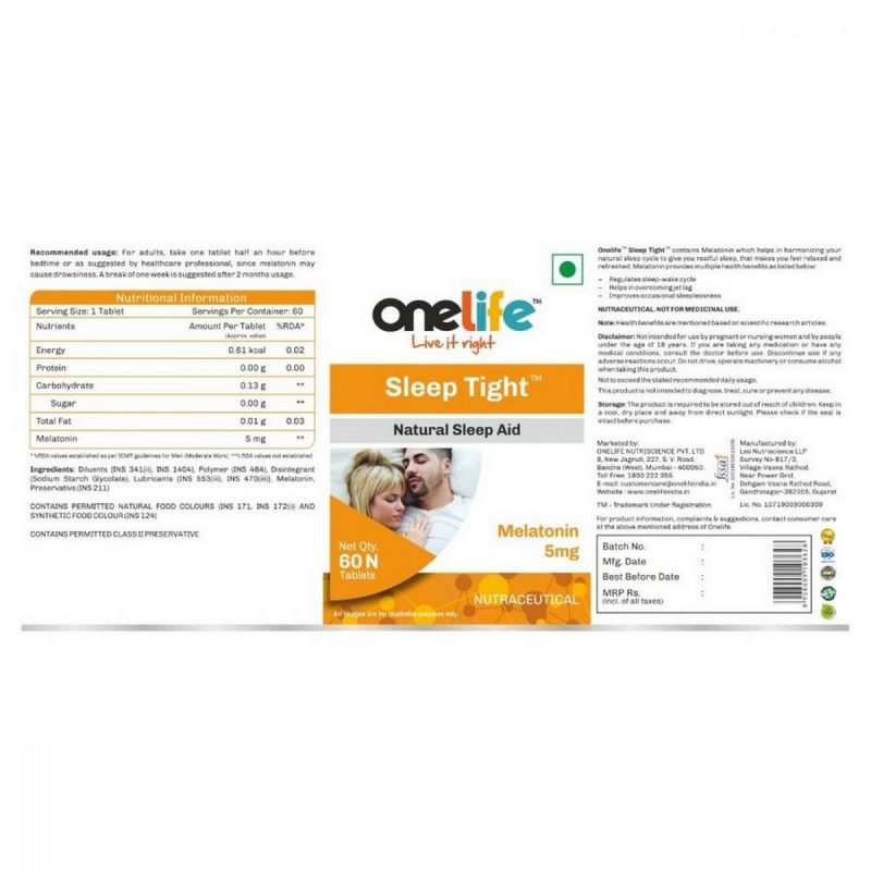 Onelife Sleep Tight Natural Sleeping Aid 60 Tablets 4