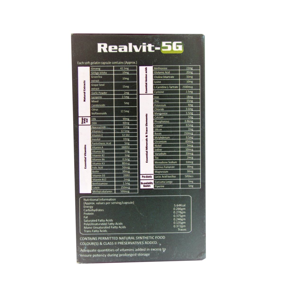 Realvit5G Softgel Capsules 30 Capsules  REALVIT 5G 5