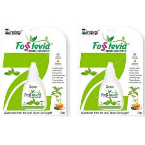 Zindagi Stevia powderNatural SweetenerStevia extract powder 210 gm Zindagi Fosstevia Natural sweetener extract 10 ml each