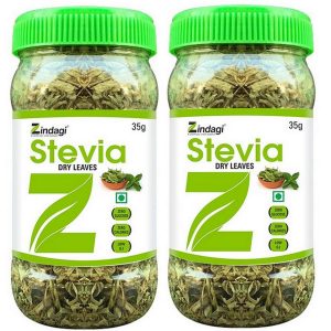 Zindagi Stevia powder extract 400 gm Zindagi Stevia dry leaves sugerfree sweetener 35 gm pack of 2