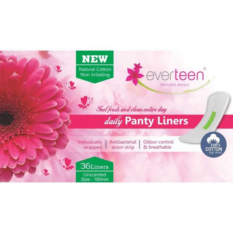 Everteen Daily Panty Liners With Antibacterial Strip for Light Discharge and Leakage in Women 2 Packs 30 Panty Liners Each 1