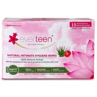 Everteen Natural Intimate Wash 210 ml Everteen Feminine Intimate Hygiene Wipes for Women 2 Packs 15 Individually Wrapped Wipes Each 2