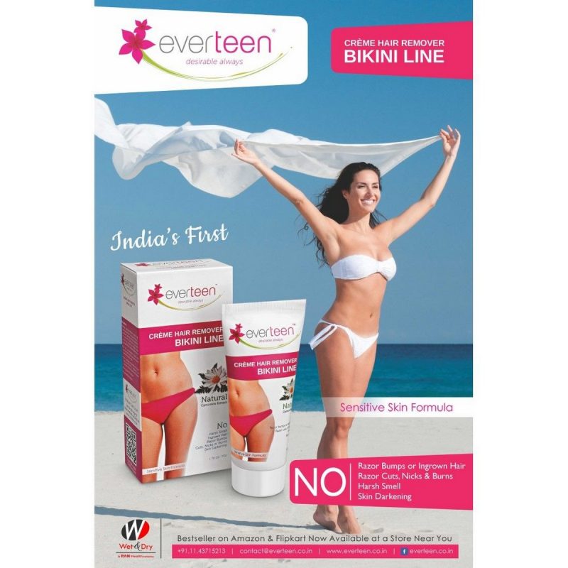Everteen Hair Removal Creme Bikini Line for Sensitive Parts in Women 2 Packs 50gm Each 3