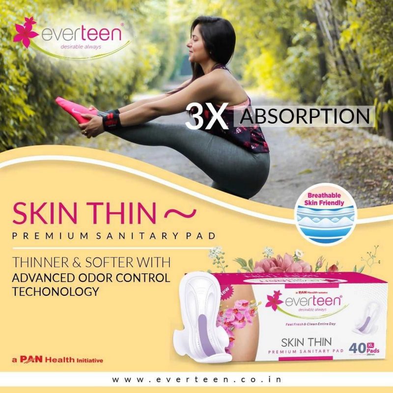 Everteen SKIN THIN Premium XL Sanitary Pads for Protection During Periods in Women 40 Pads 28mm 4