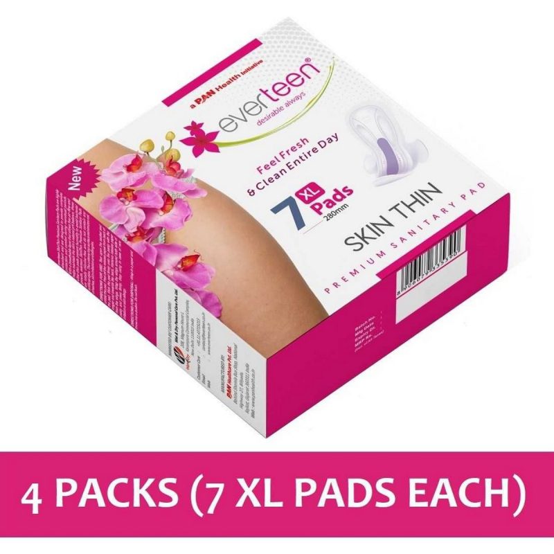 Everteen Skin Thin Premium XL Sanitary Pads 280 mm Everteen SKIN THIN Premium XL Sanitary Pads for Protection During Periods in Women