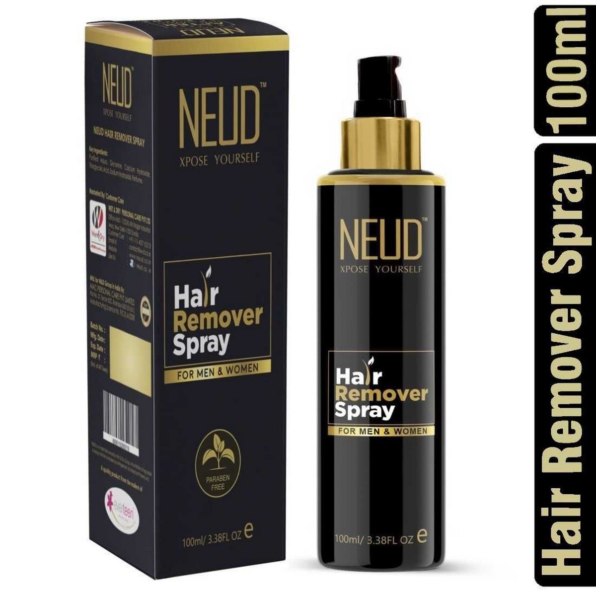 Neud Hair Remover Spray 100 ml  NEUD Hair Remover Spray for Men and Women