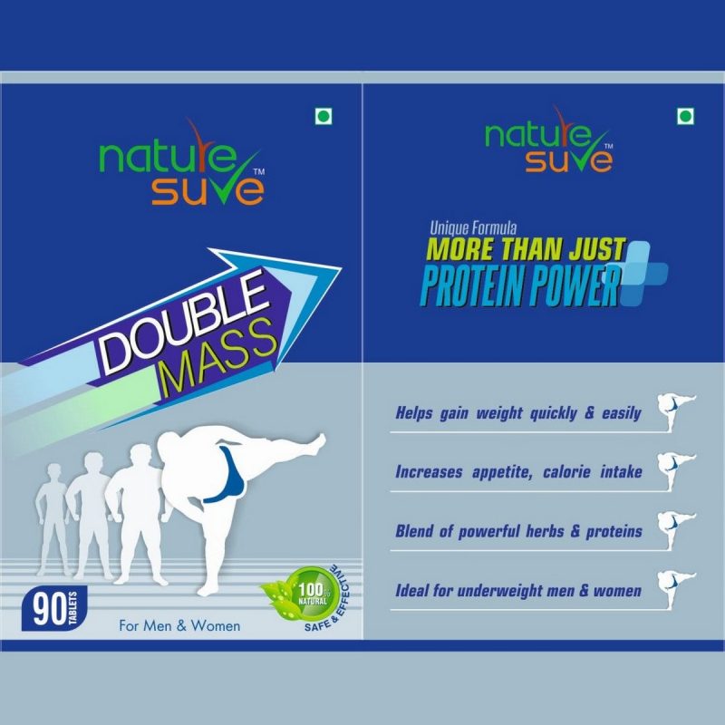 Nature Sure Double Mass Tablets for Weight Gain in Men and Women 1 Pack 90 Tablets5
