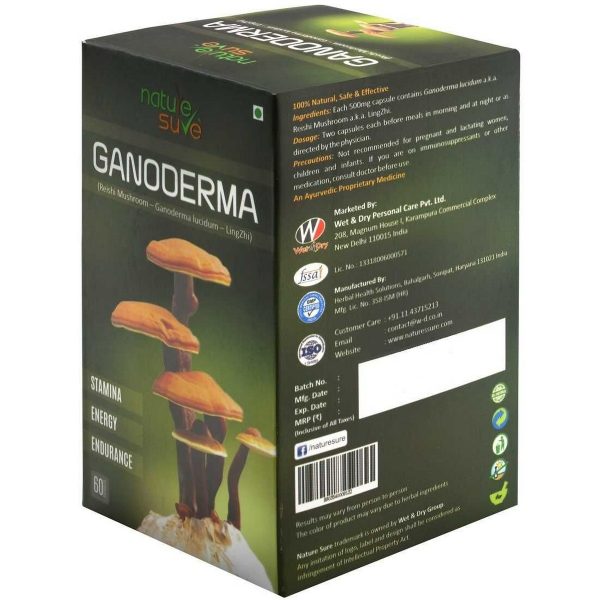 Nature Sure Ganoderma LingZhi Reishi Mushroom Capsules for Stamina in Men and Women 1
