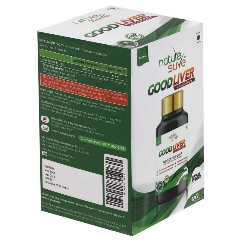 Nature Sure Good Liver Capsules with Milk Thistle for Natural Protection against Fatty Liver 1