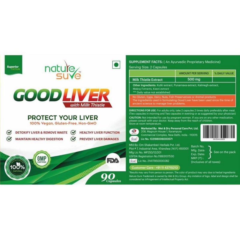 Nature Sure Good Liver Capsules with Milk Thistle for Natural Protection against Fatty Liver 3
