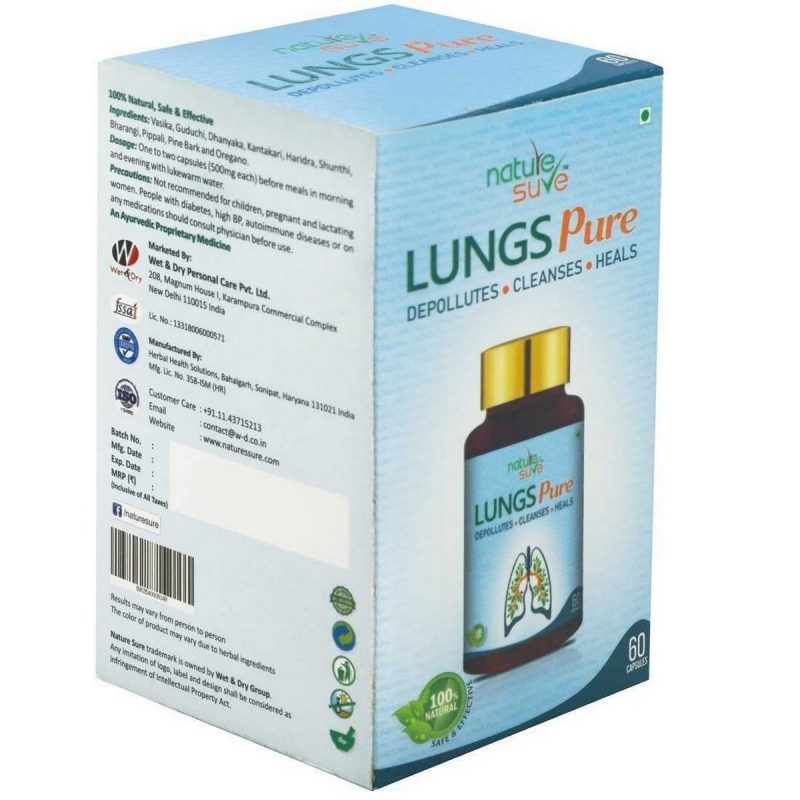 Nature Sure Lungs Pure Capsules for Respiratory Health in Men and Women 1 Pack 60 Capsules2