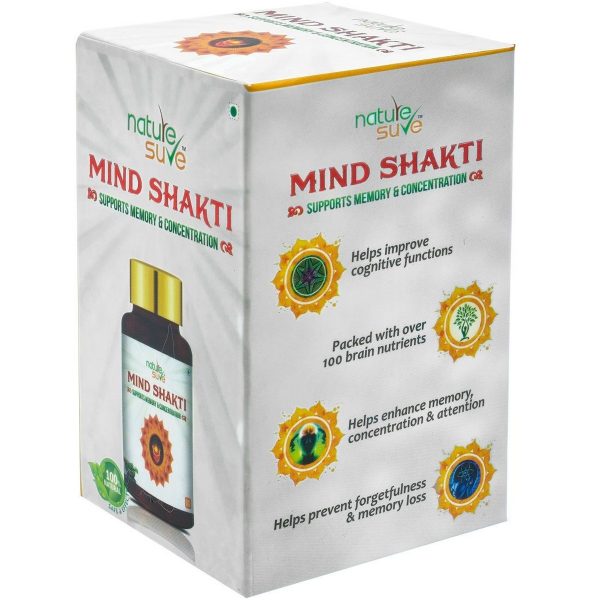 Nature Sure Mind Shakti Tablets for Memory and Concentration in Men and Women 1 Pack 60 Tablets6