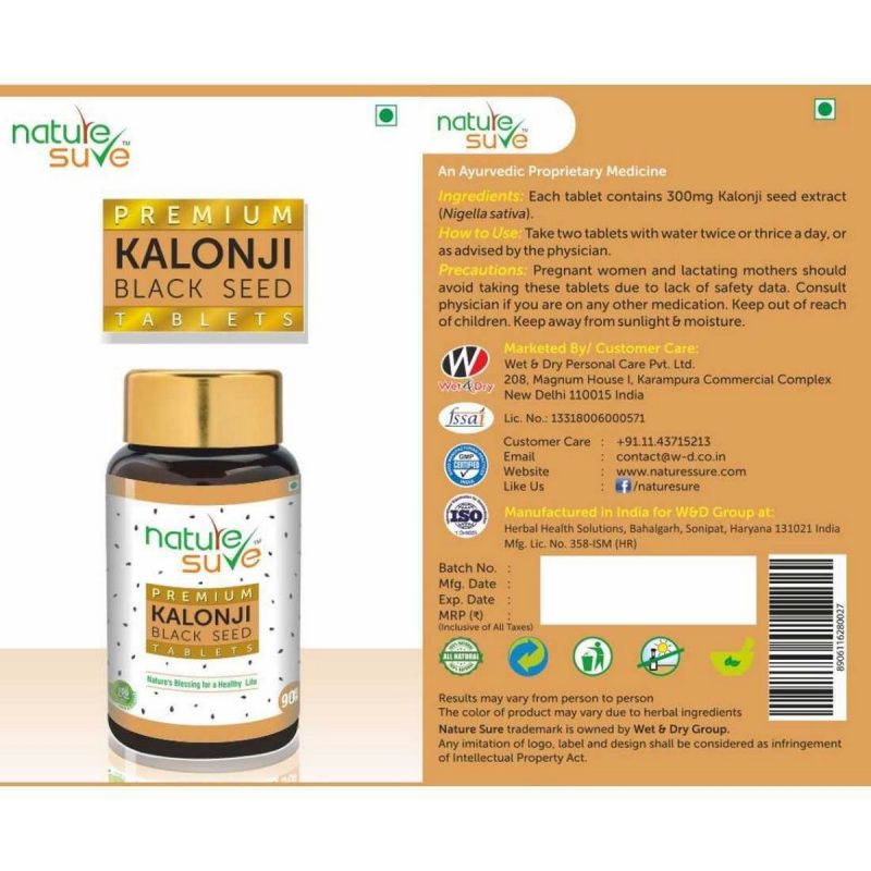 Nature Sure Premium Kalonji Tablets for Men and Women Extracted From Black Seed Nigella sativa Seeds 3