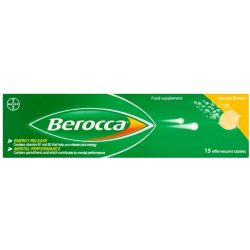 Berocca Vitamin C Effervescent Tablets With Magnesium Vitamin B12 And Vitamin B Complex Mango Flavour 1 Pack Of 15 Tablets