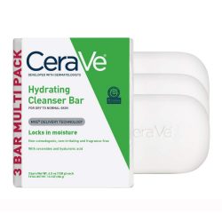 CeraVe Hydrating Cleanser Bar l 3 Pack 4.5 Ounce Each l Soap Free Body And Face Cleanser Bar l Fragrance Free And Non Irritating