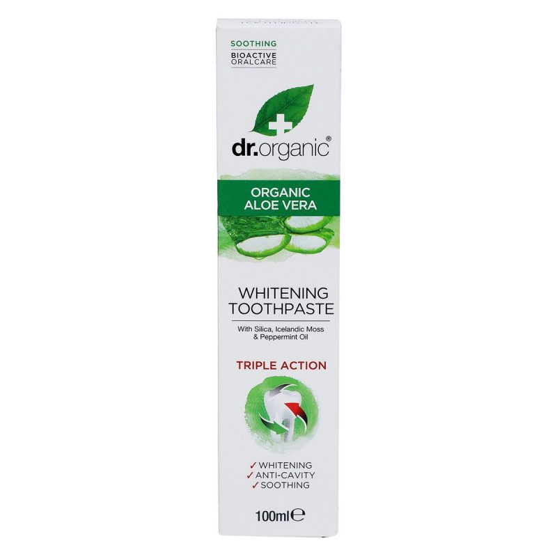 Dr Organic Aloe Vera Toothpaste 100ml organic alovera whitening toothpaste 1