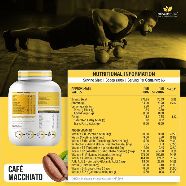 HealthFarm Hydro Pure Whey Protein Isolate Cafe Macchiato 1 1