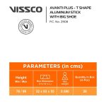 Vissco Avanti Plus T Shape Aluminium Stick With Big Shoe Vissco Avanti Plus T Shape Aluminium Stick With Big Shoe 3
