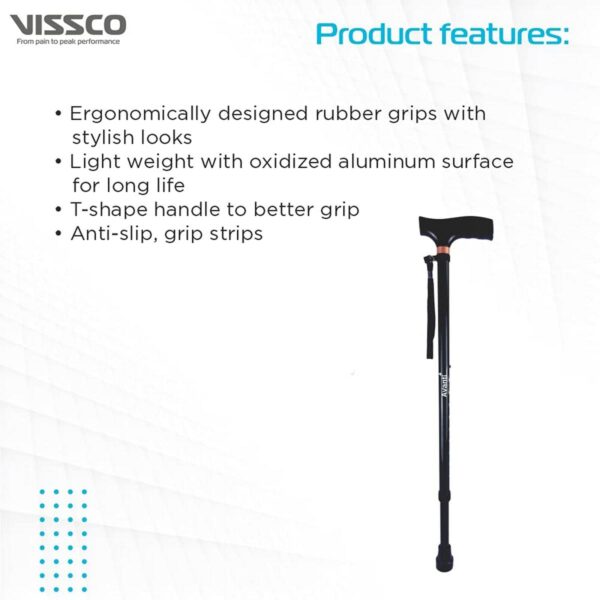 Vissco Avanti T Shape Aluminum Walking Stick 2