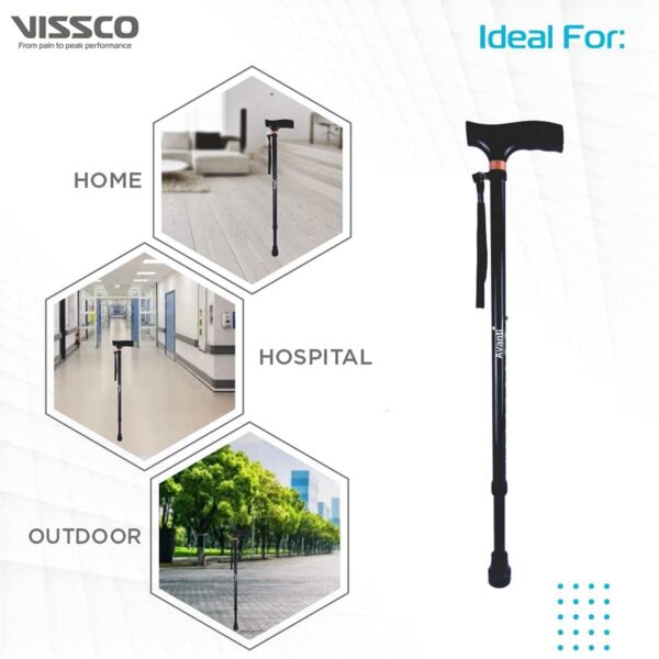 Vissco Avanti T Shape Aluminum Walking Stick 5