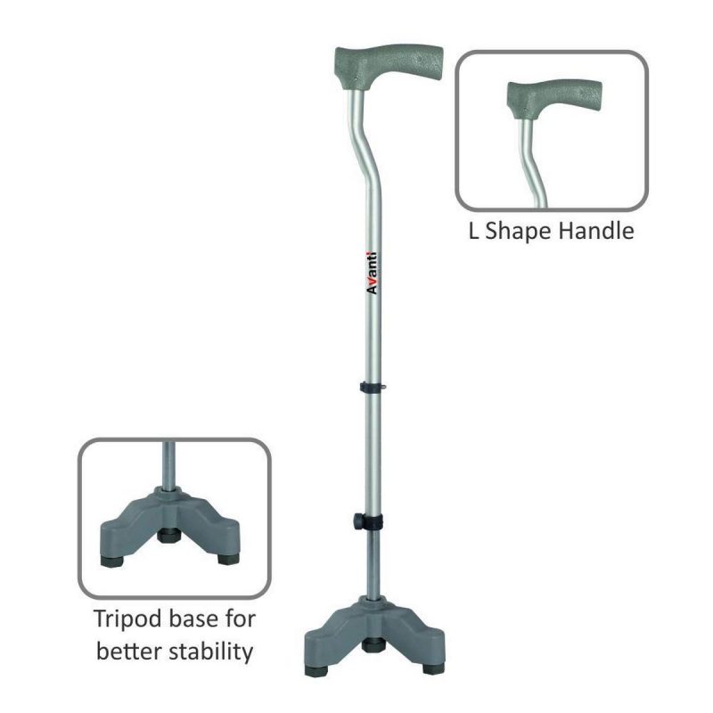 Vissco Invalid L shape Tripod Walking Stick – Universal 2