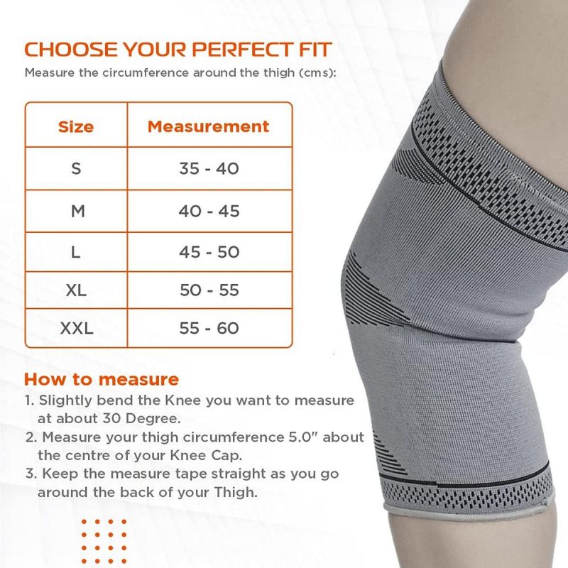Vissco Knee Support Stretchable 2D Knee Cap for Pain Relief and Injury 2