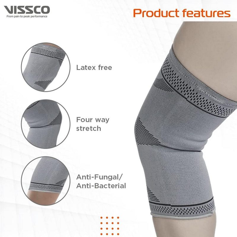 Vissco Knee Support Stretchable 2D Knee Cap for Pain Relief and Injury 4