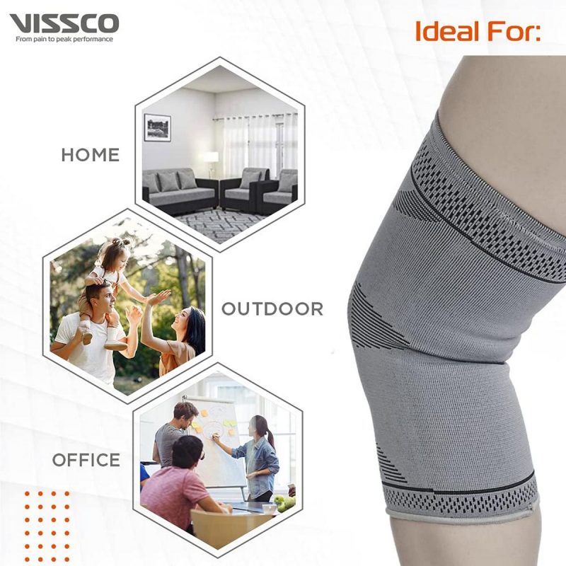 Vissco Knee Support Stretchable 2D Knee Cap for Pain Relief and Injury 5