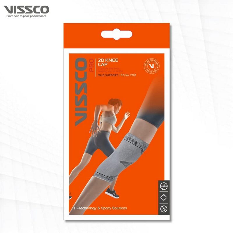 Vissco Knee Support Stretchable 2D Knee Cap for Pain Relief and Injury 7