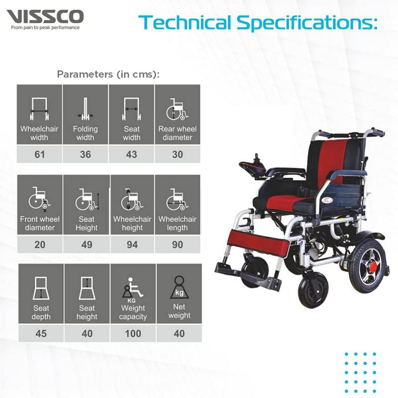 Vissco Zip Lite Power Wheelchair with Single Battery 2