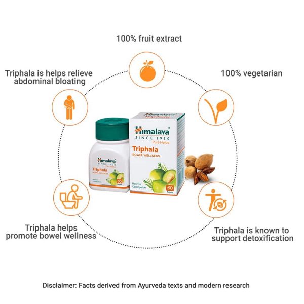 Himalaya Wellness Triphala Bowel Wellness Relieves constipation 60 Tablets 3