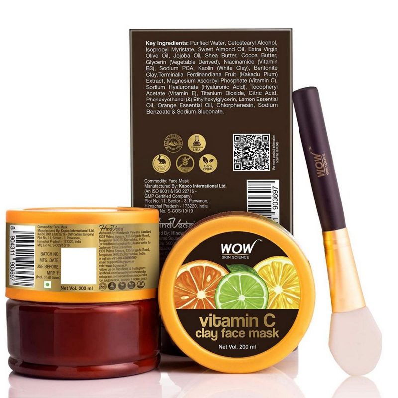 WOW Skin Science Vitamin C Glow Clay Face Mask 200 ml 3