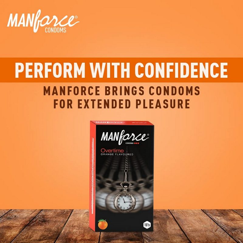 Manforce 3 in 1 Condoms Overtime Orange Flavoured 10 Pieces 3