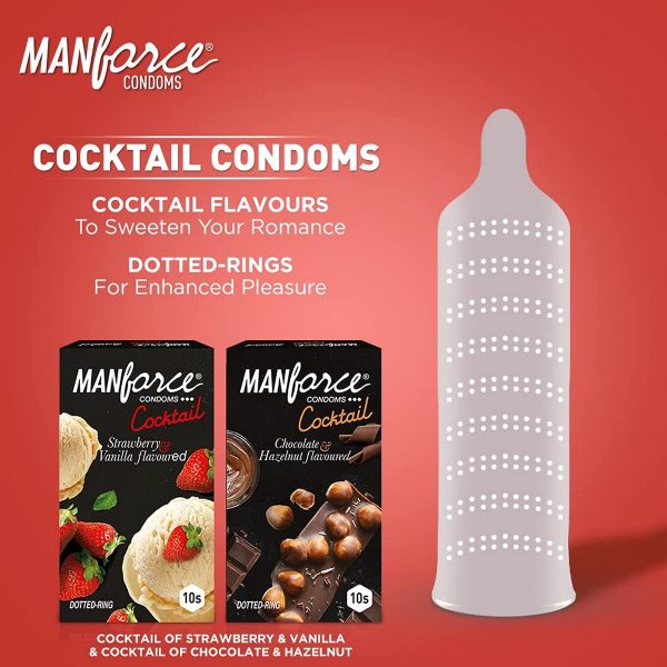 Manforce Cocktail Condoms with Dotted Rings Combo Pack 10 Pieces Pack of 2 3