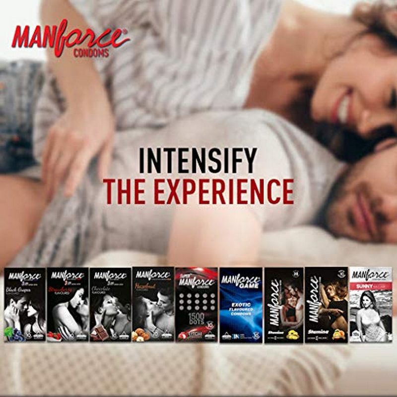 Manforce Condoms Combo Pack Assorted Flavours 10 Pieces Pack of 9 8
