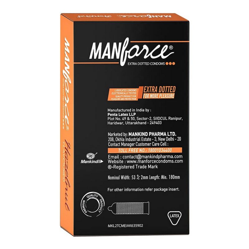 Manforce Extra Dotted Condoms Hazelnut Flavoured 10 Pieces 2