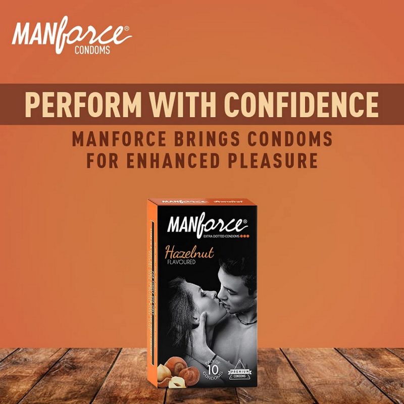 Manforce Extra Dotted Condoms Hazelnut Flavoured 10 Pieces 6