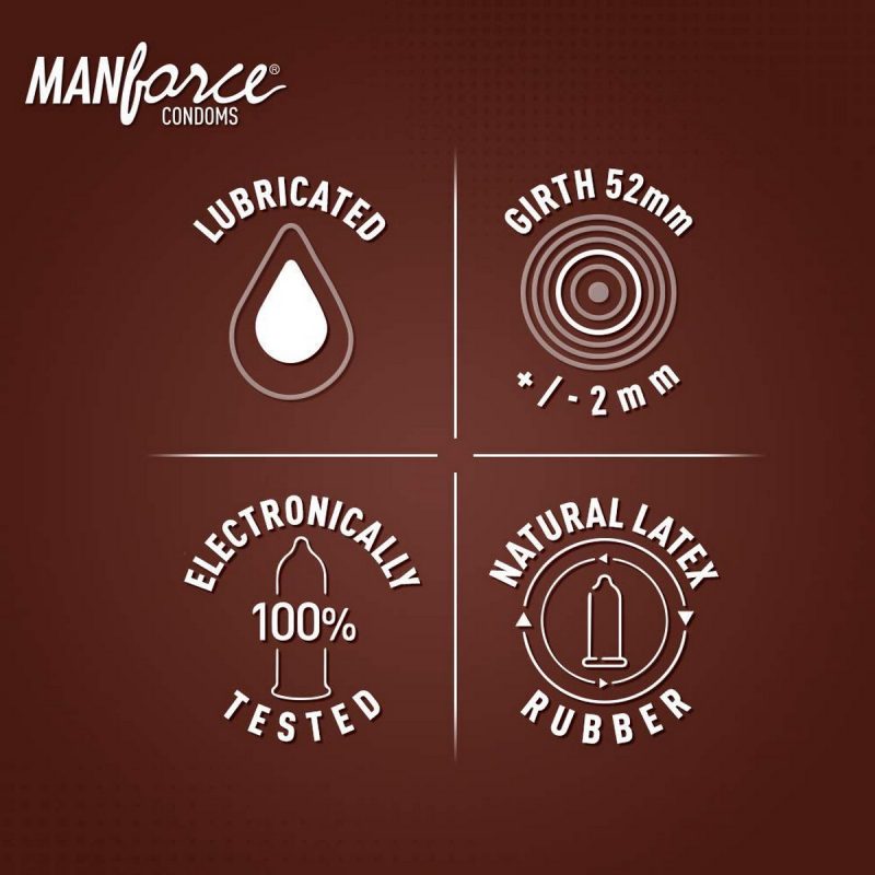 Manforce Extra Dotted LITCHI STRAWBERY CHOCOLATE Flavoured Condom Set Of 3 30 PS 3