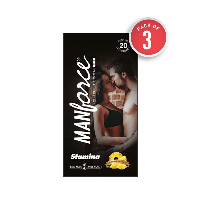 Manforce Pineapple Staylong Condom 20 Pcs Pack of 3 2