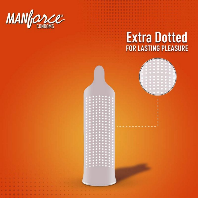 Manforce Stamina Extra Dotted Orange Flavoured Condoms pack 5set of 1050pcs 4