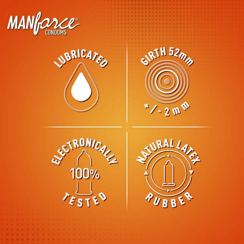 Manforce Stamina Extra Dotted Orange Flavoured Condoms pack 5set of 1050pcs 5