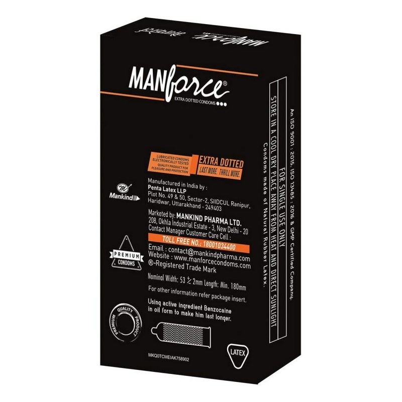 Manforce Stamina Extra Dotted Orange Flavoured Condoms pack 5set of 1050pcs 7