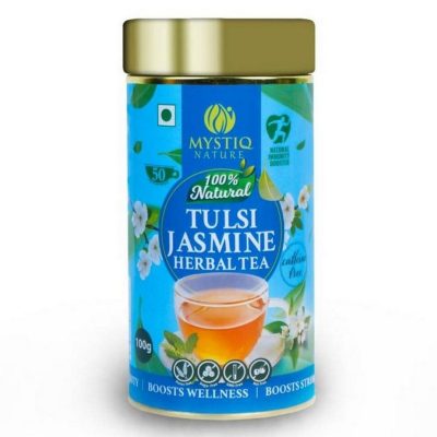 Mystiq Tulsi Jasmine Herbal Tea 100 Grams Mystiq Tulsi Jasmine Herbal Tea 100 Grams