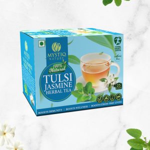 Mystiq Tulsi Jasmine Herbal Tea 25 Infusion Bag  Mystiq Tulsi Jasmine Herbal Tea  Infusion Bag