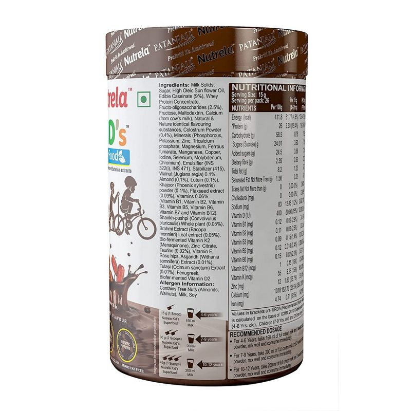 Nutrela Kids Super Food Nutrition drink for active growth 400gm Chocolate Flavour 2