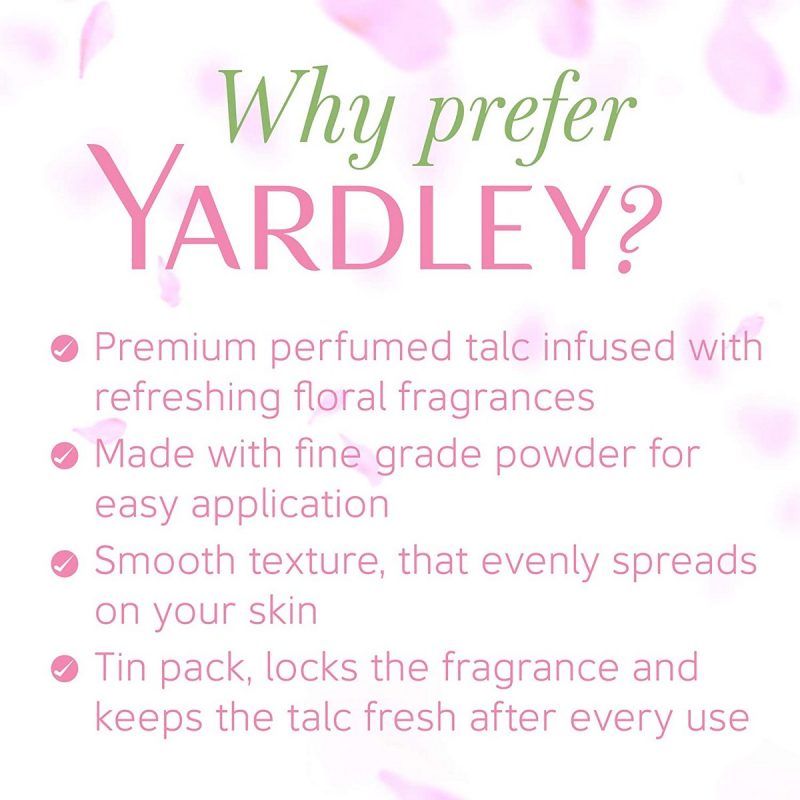 Yardley London English Rose Perfumed Talc for Women 250g 3