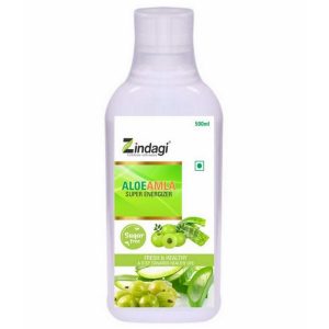 Zindagi Pure Wheatgrass Juice Extract 500 ml  Zindagi Natural Aloe Amla Juice 500 ml